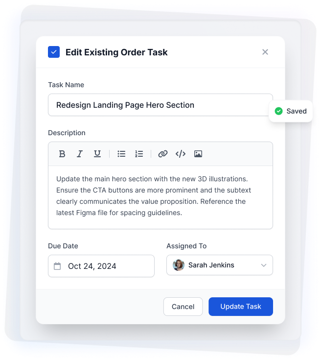 Edit Tasks Instantly with Full Control