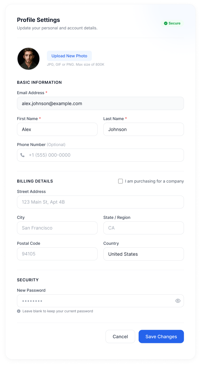 Manage Your Profile with Complete Control
