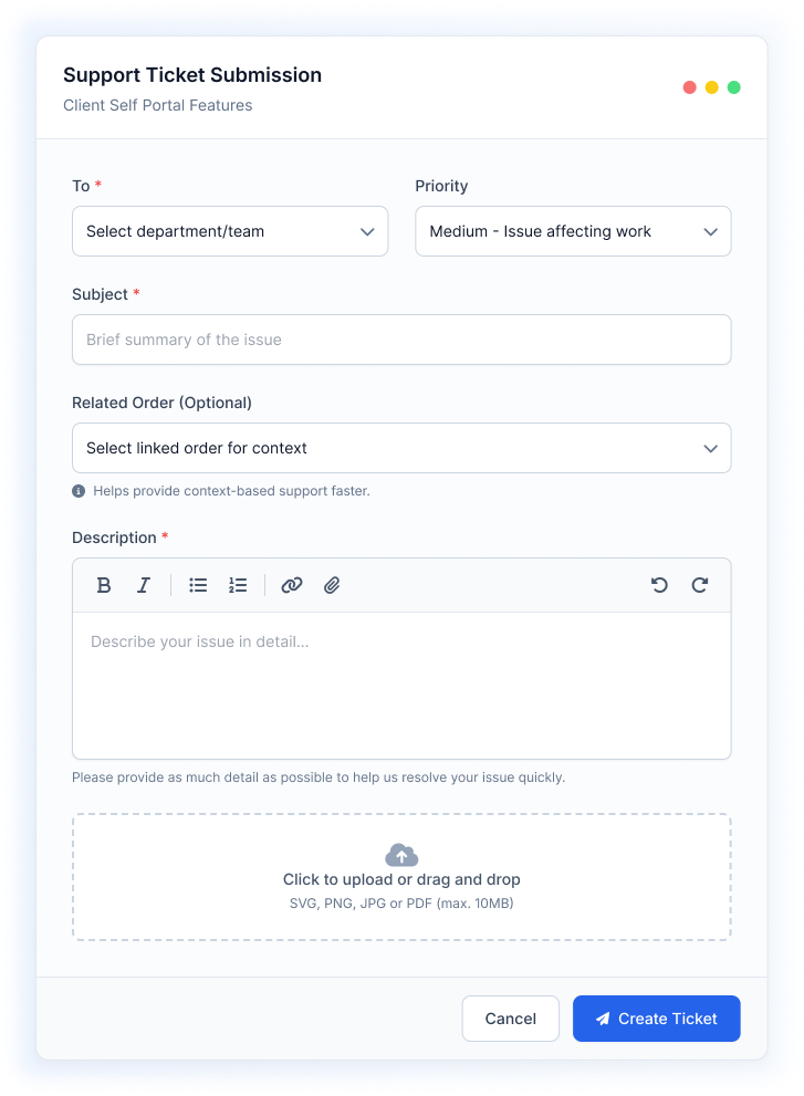 Let Clients Submit Support Requests in Seconds