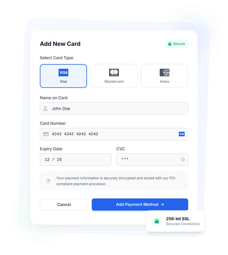 Securely Manage Your Payment Methods