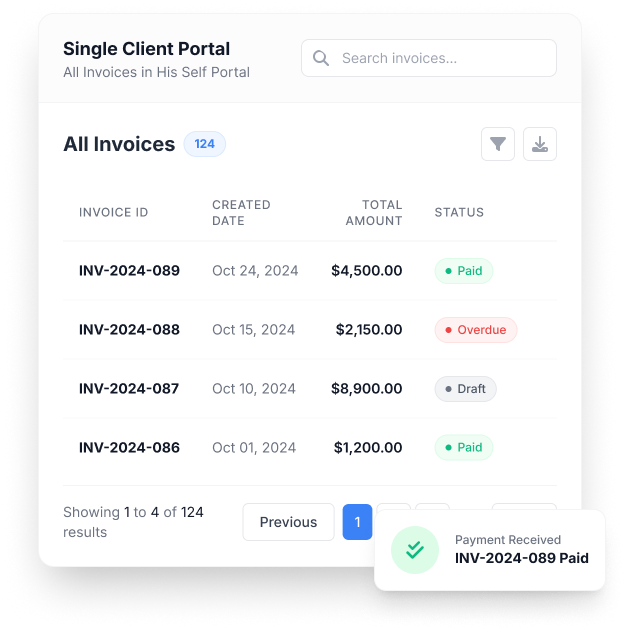 All Your Invoices in One Clear Dashboard