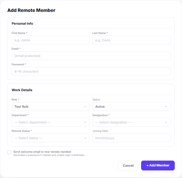 Onboard Remote Members with Full Detail