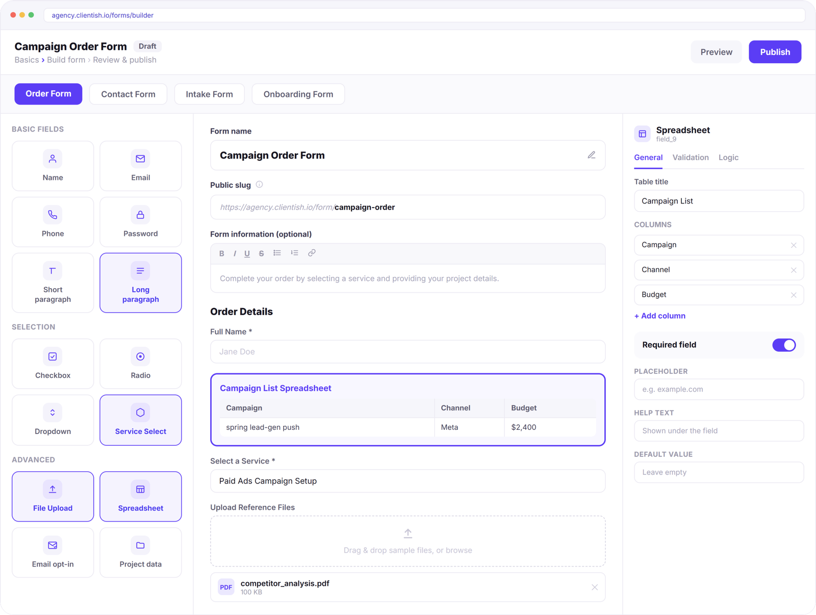 Build the Order Form Your Campaign Workflow Needs