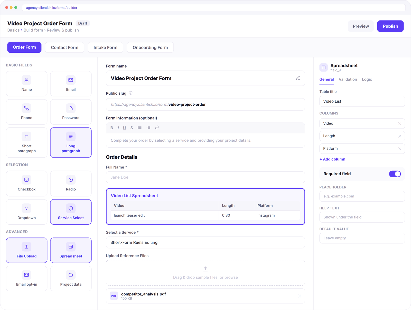 Build the Order Form Your Video Workflow Needs