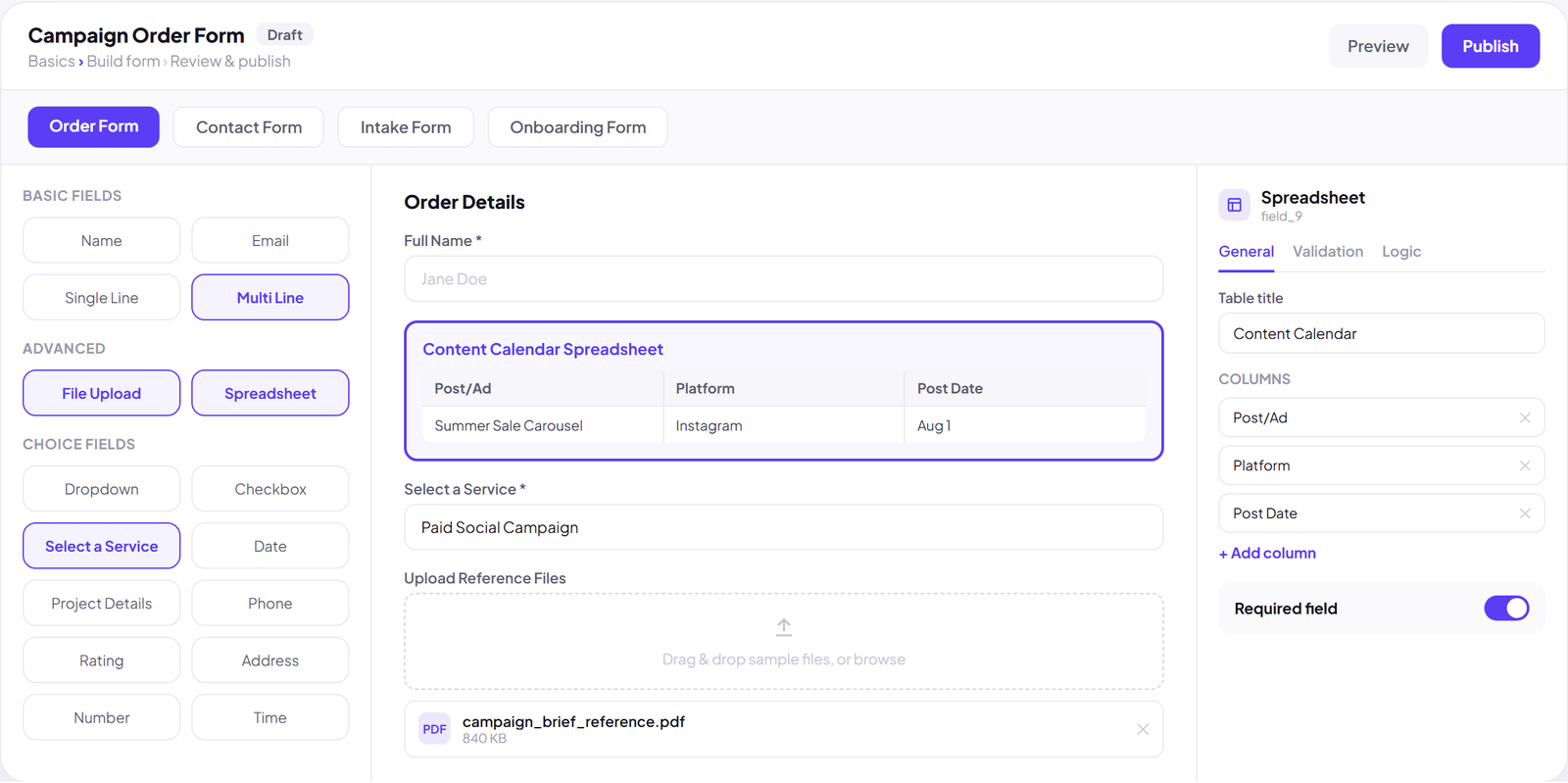 Build the Order Form Your Campaign Workflow Needs