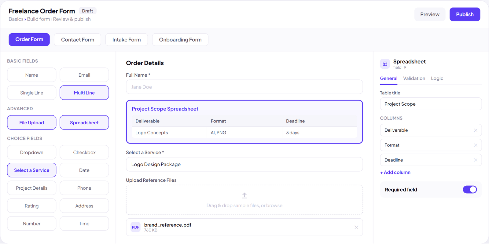 Build the Order Form Your Own Clients Fill Out
