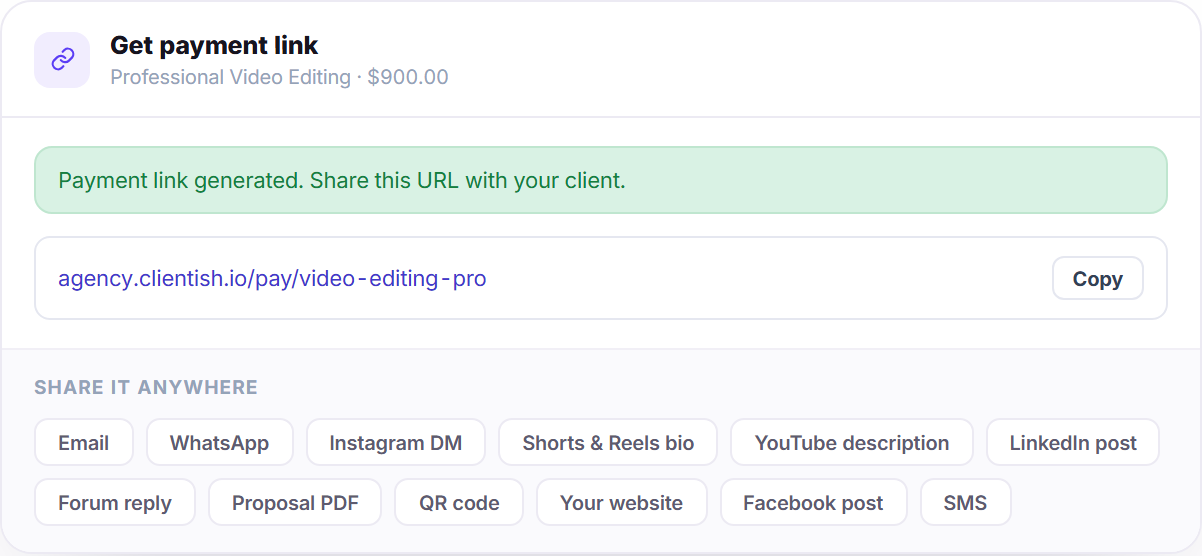 Payment links checkout preview