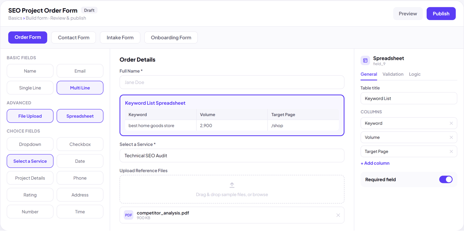 Build the Order Form Your SEO Workflow Needs
