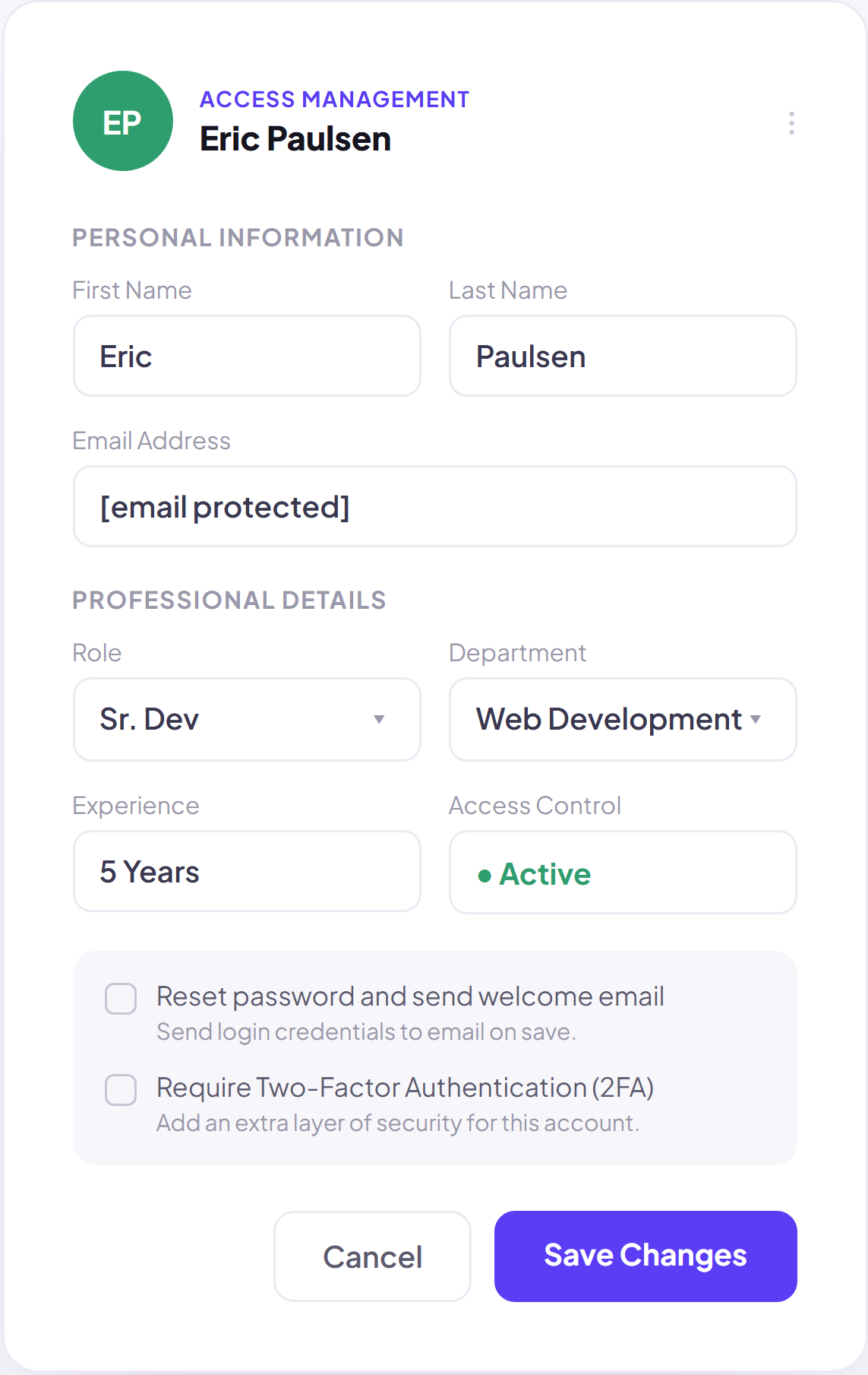 Add team member form