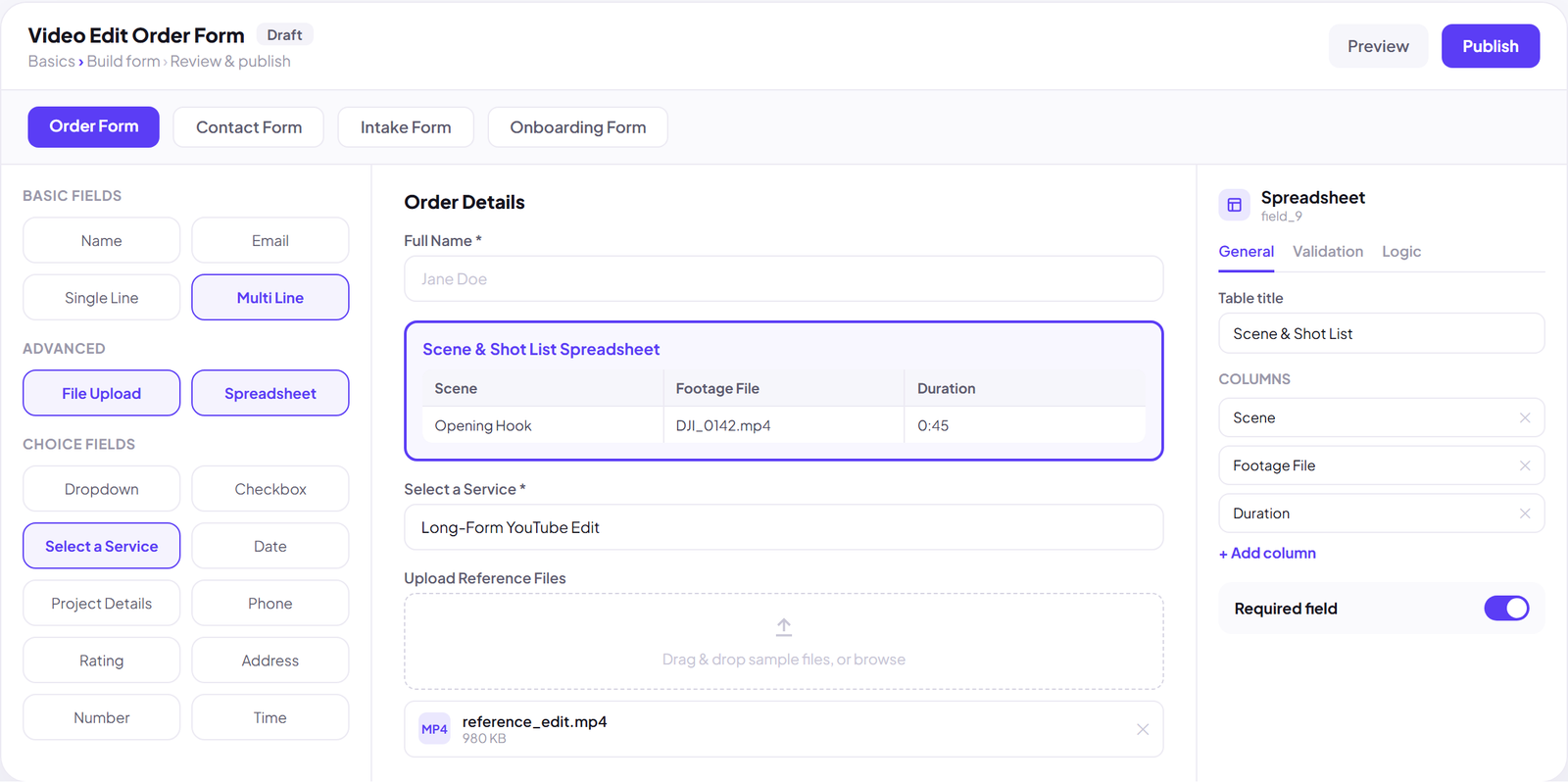 Build the Order Form Your Video Workflow Needs