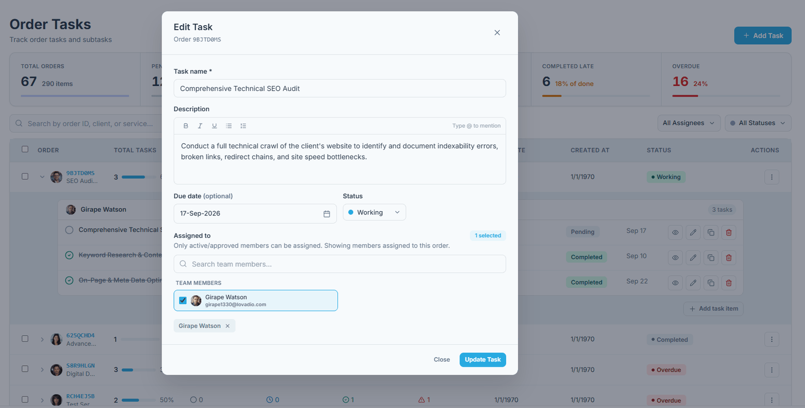 Assigning the Team and Breaking Down Tasks