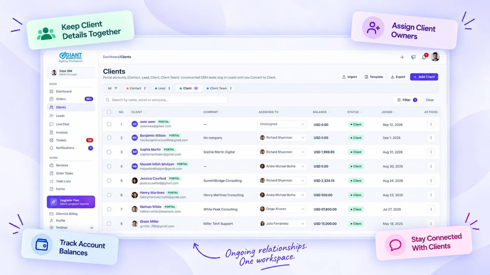 Consultants Managing Retainer Clients