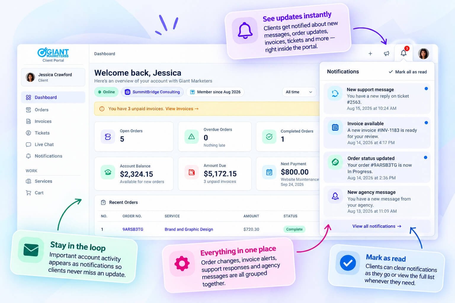 How Clients Are Notified Inside the Portal