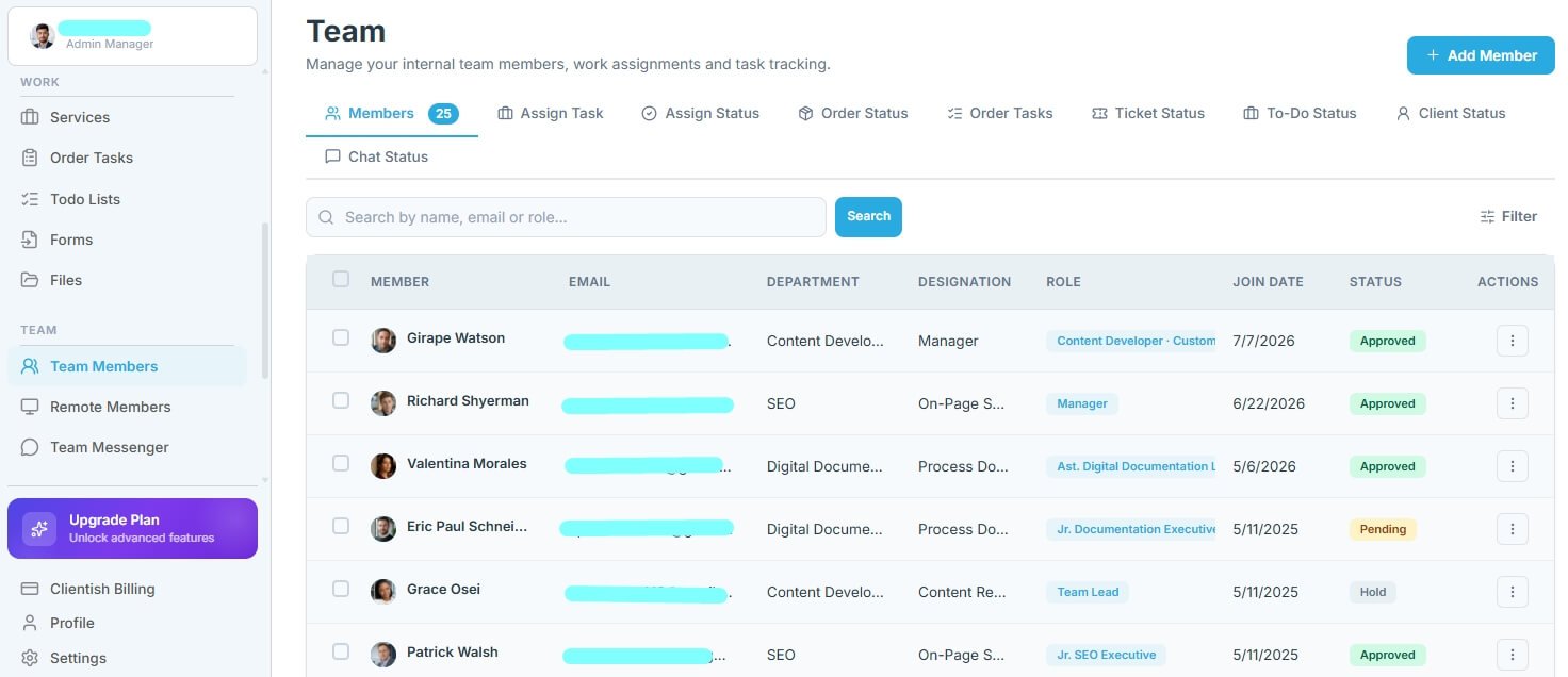 Managing Your Team in Clientish
