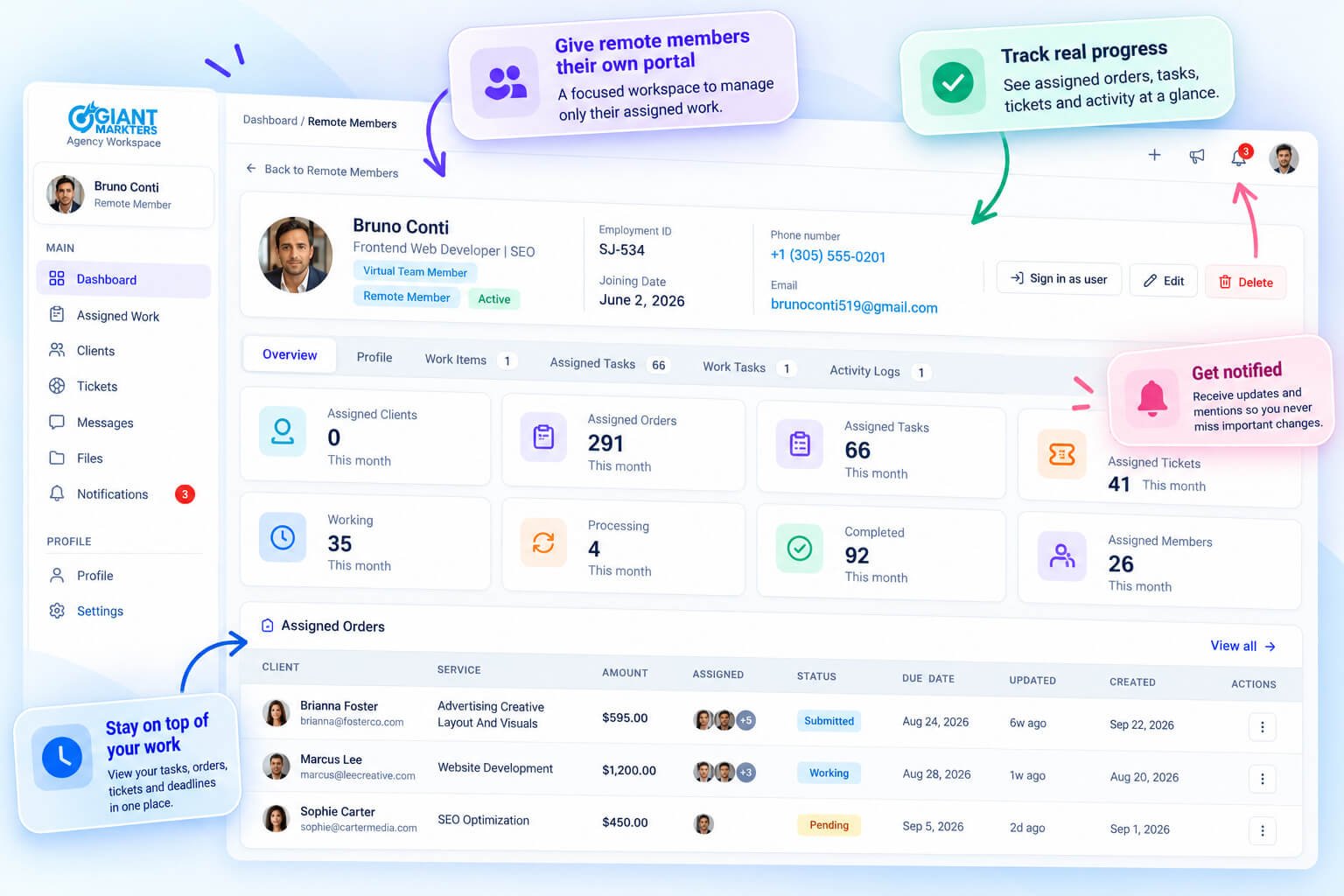 Remote Member Portal of clientish