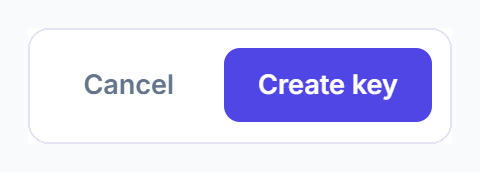 Cancel and Create key buttons in Clientish