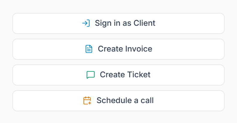 Schedule a call button on a client profile