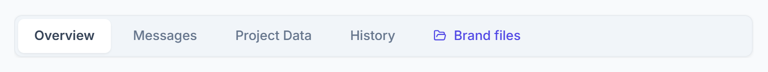 Client portal order tabs with the Brand files Drive folder