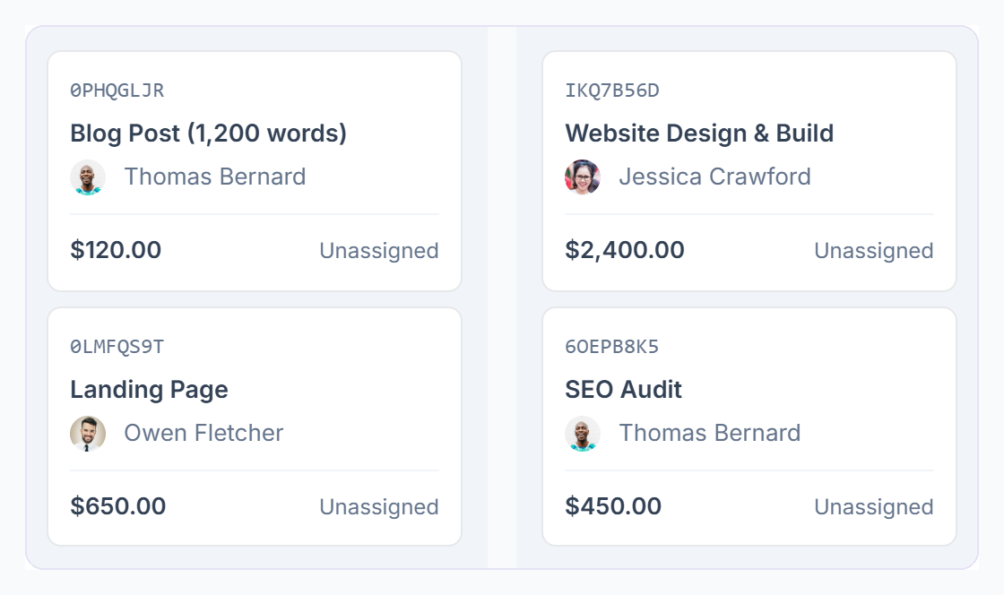 Orders Kanban board with orders in status columns