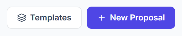 Templates and New Proposal buttons on the Clientish Proposals page