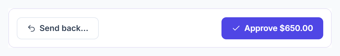 Send back and Approve buttons for a submitted timesheet