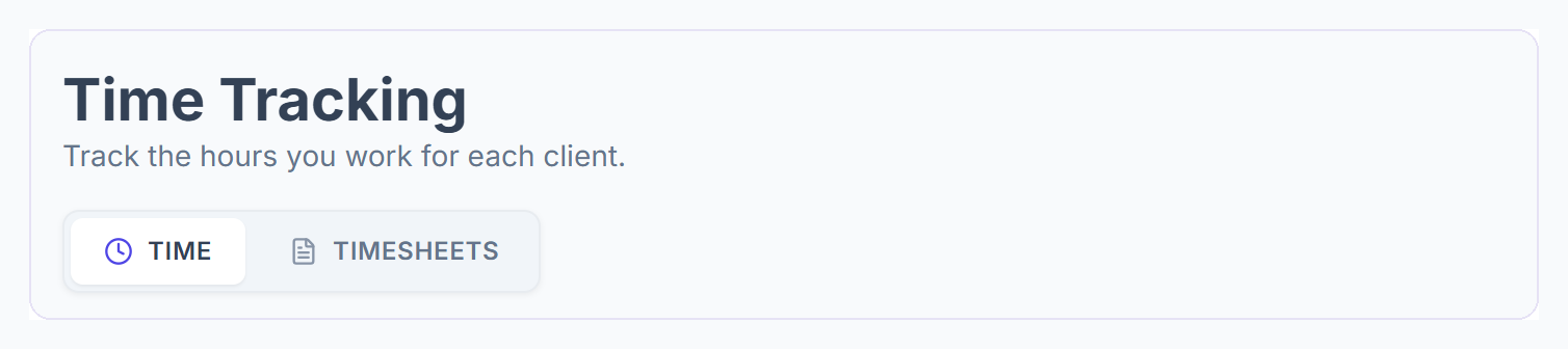 Time Tracking page without the Add time manually button