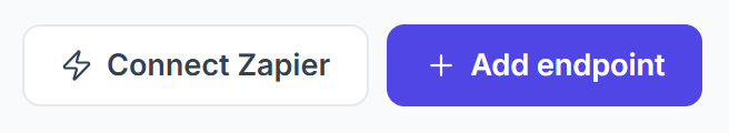 Connect Zapier and Add endpoint buttons on the Clientish Webhooks tab