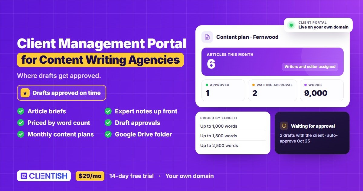 Client Management Portal for Content Writing Agencies, Where Drafts Get Approved
