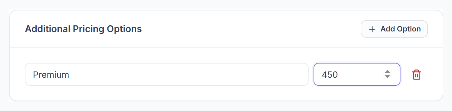 Additional Pricing Options with a Premium option